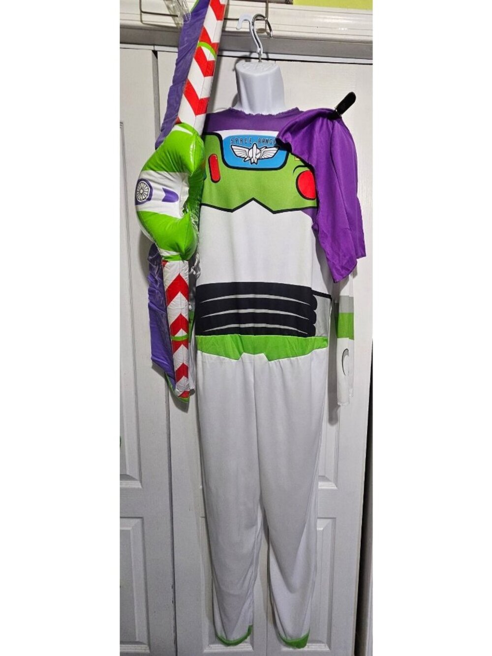 Buzz Lightyear Costume Inflatable Jet Pack Wings Gloves Toy Story Adult Mens